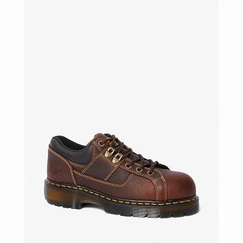 Dr Martens Gunby Kožené Steel Toe - Bordove Pracovne Topanky Panske, DR0116